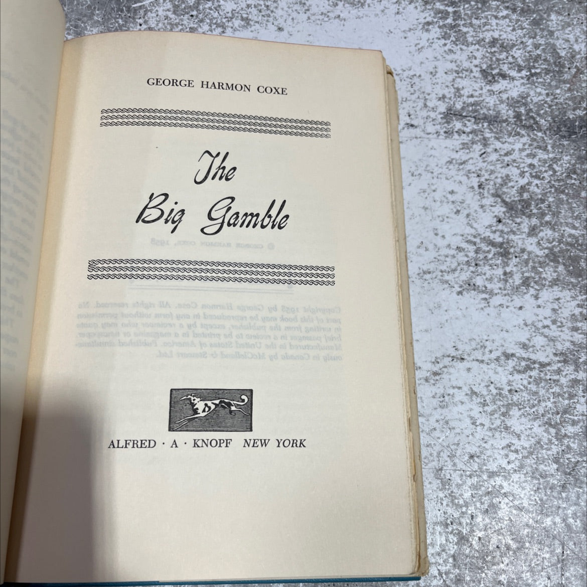 the big gamble book, by george harmon coxe, 1958 Hardcover image 2