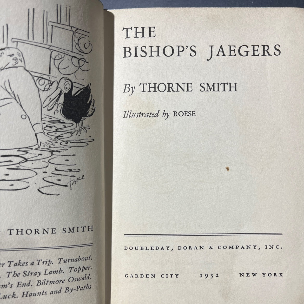 the bishop's jaegers book, by thorne smith, 1932 Hardcover image 2