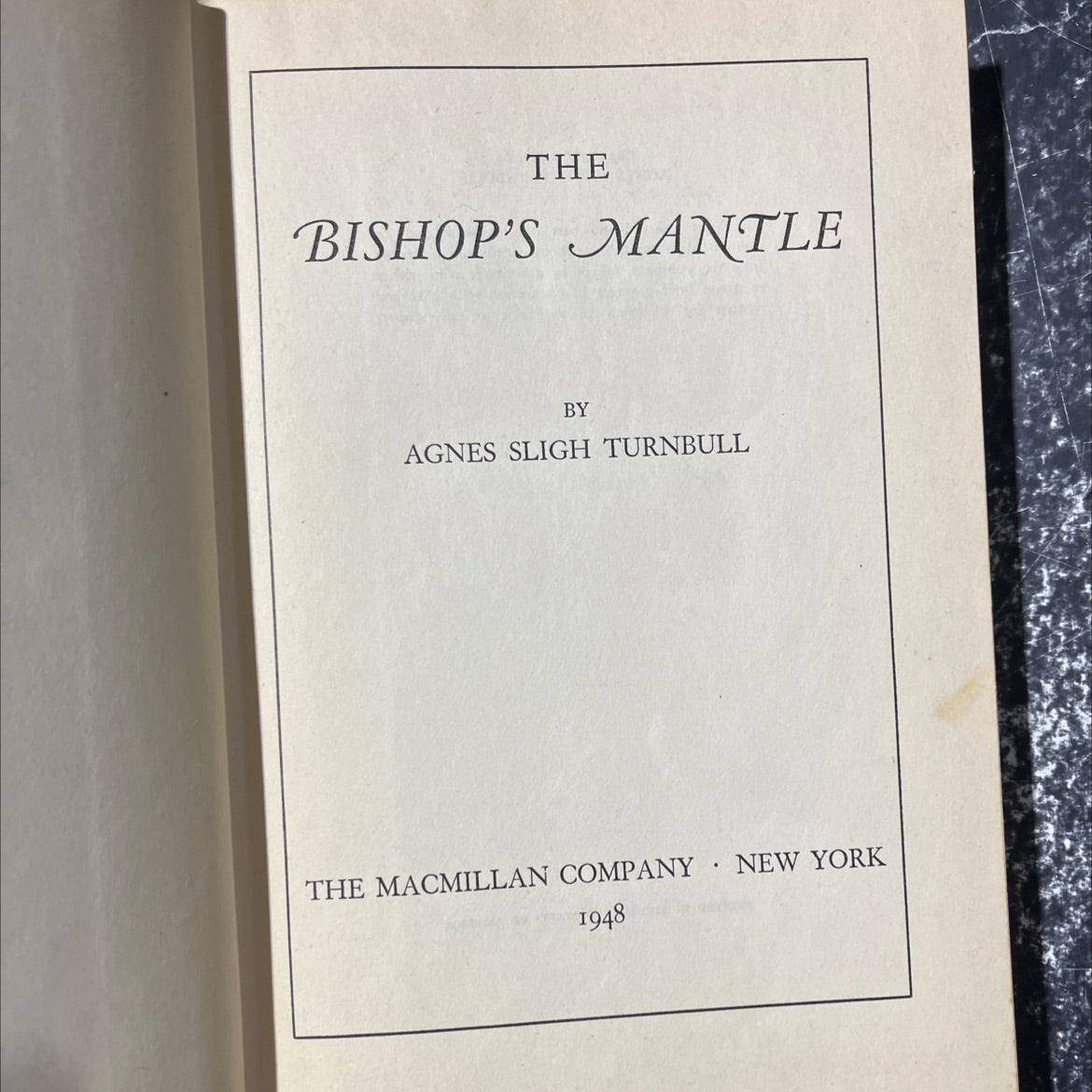 the bishop's mantle book, by agnes sligh turnbull, 1948 Hardcover image 2