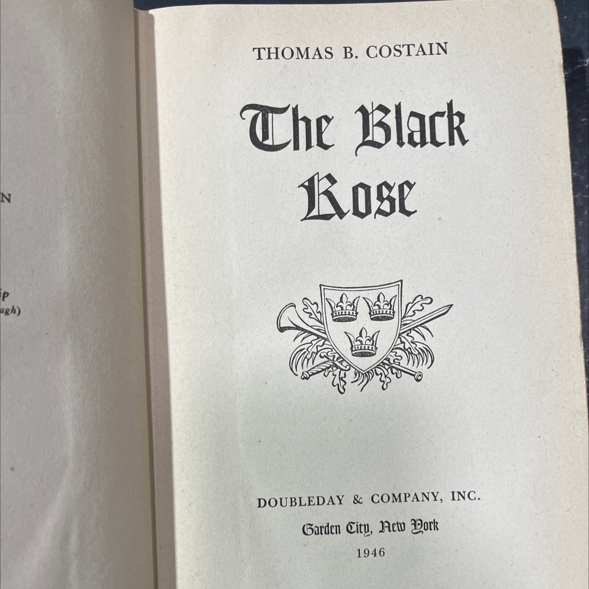 the black rose book, by thomas b. costain, 1946 Hardcover image 2
