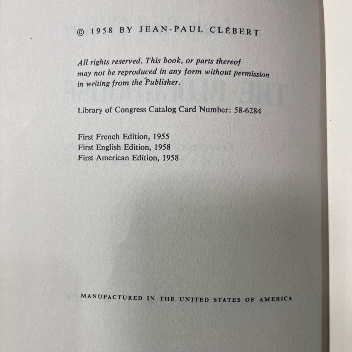 the blockhouse book, by jean-paul clébert, 1958 Hardcover image 3