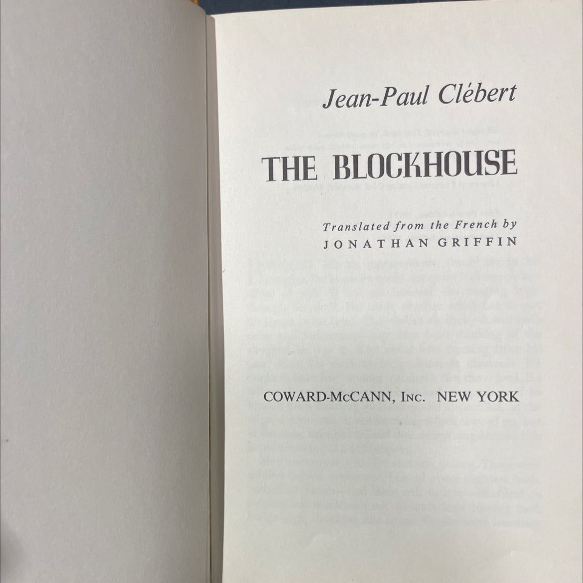 the blockhouse book, by jean-paul clébert, 1958 Hardcover image 2