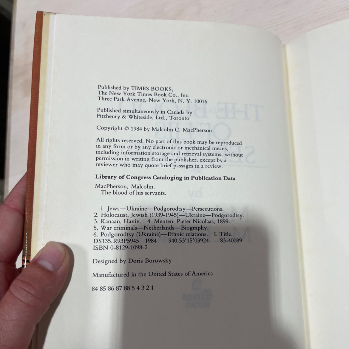 the blood of his servants book, by Malcolm C. MacPherson, 1984 Hardcover image 3