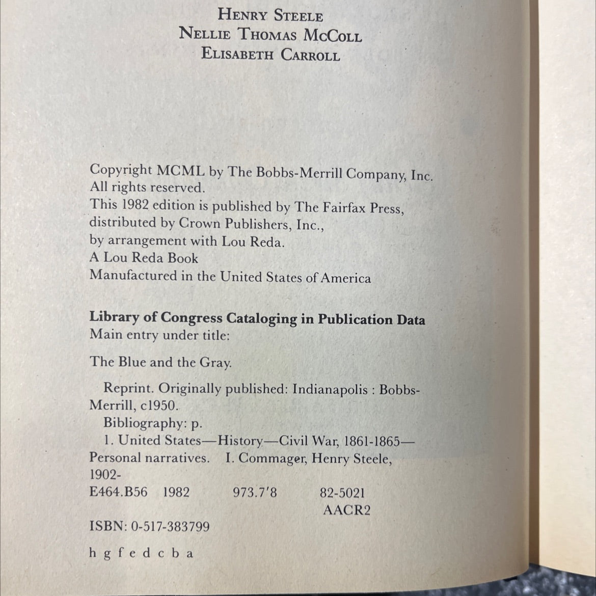 the blue and the gray book, by Henry Steele Commager, 1982 Hardcover image 3