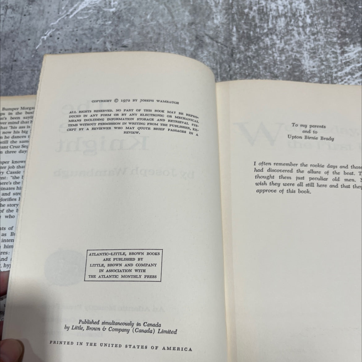 the blue knight book, by joseph wambaugh, 1972 Hardcover image 3