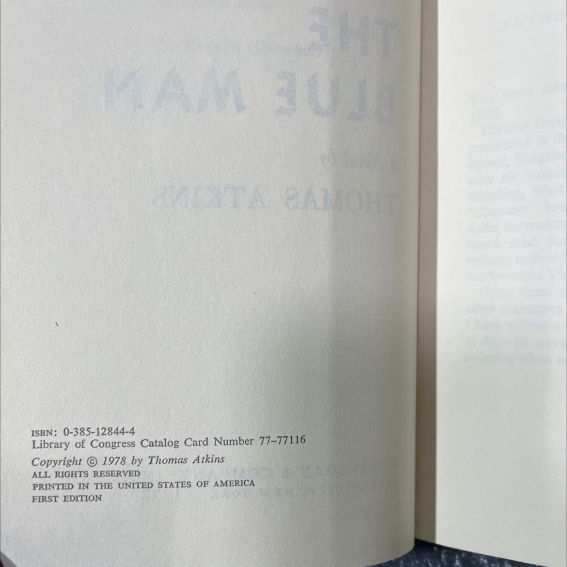 the blue man book, by thomas atkins, 1978 Hardcover image 3