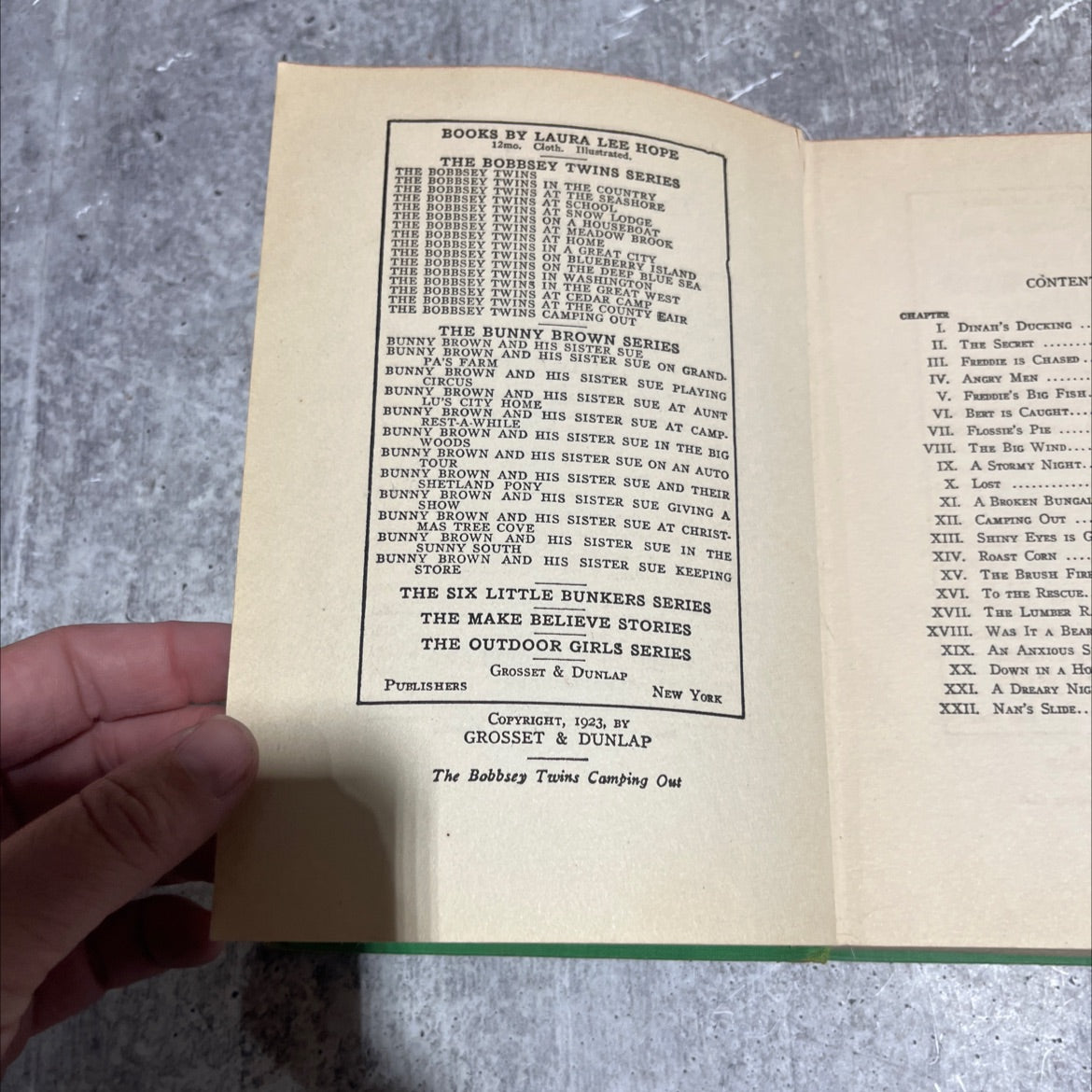 the bobbsey twins camping out book, by laura lee hope, 1923 Hardcover image 3