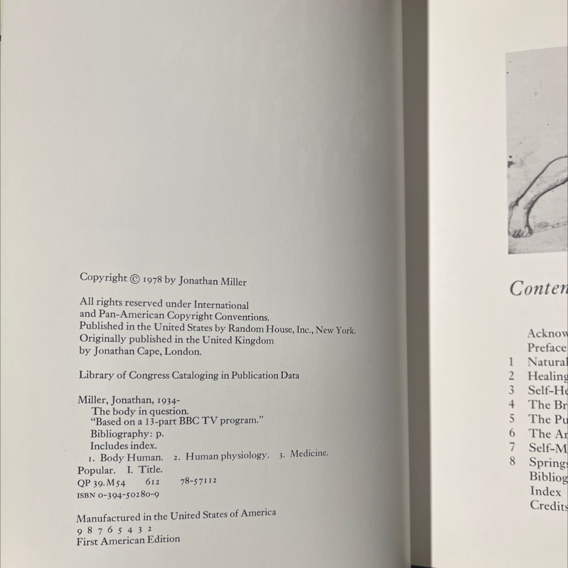 the body in question book, by Jonathan Miller, 1978 Hardcover image 3