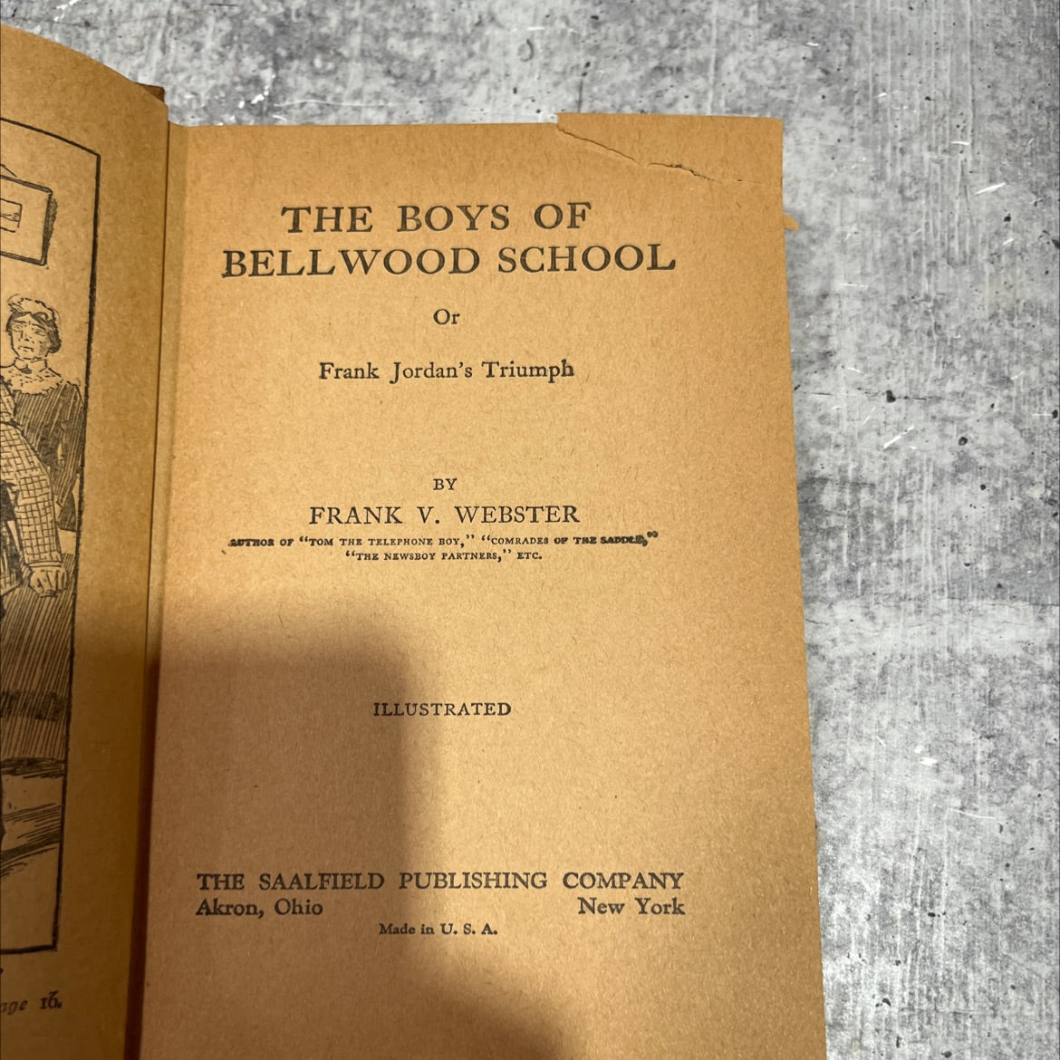 the boys of bellwood school or frank jordan's triumph book, by frank v. webster, 1910 Hardcover image 2