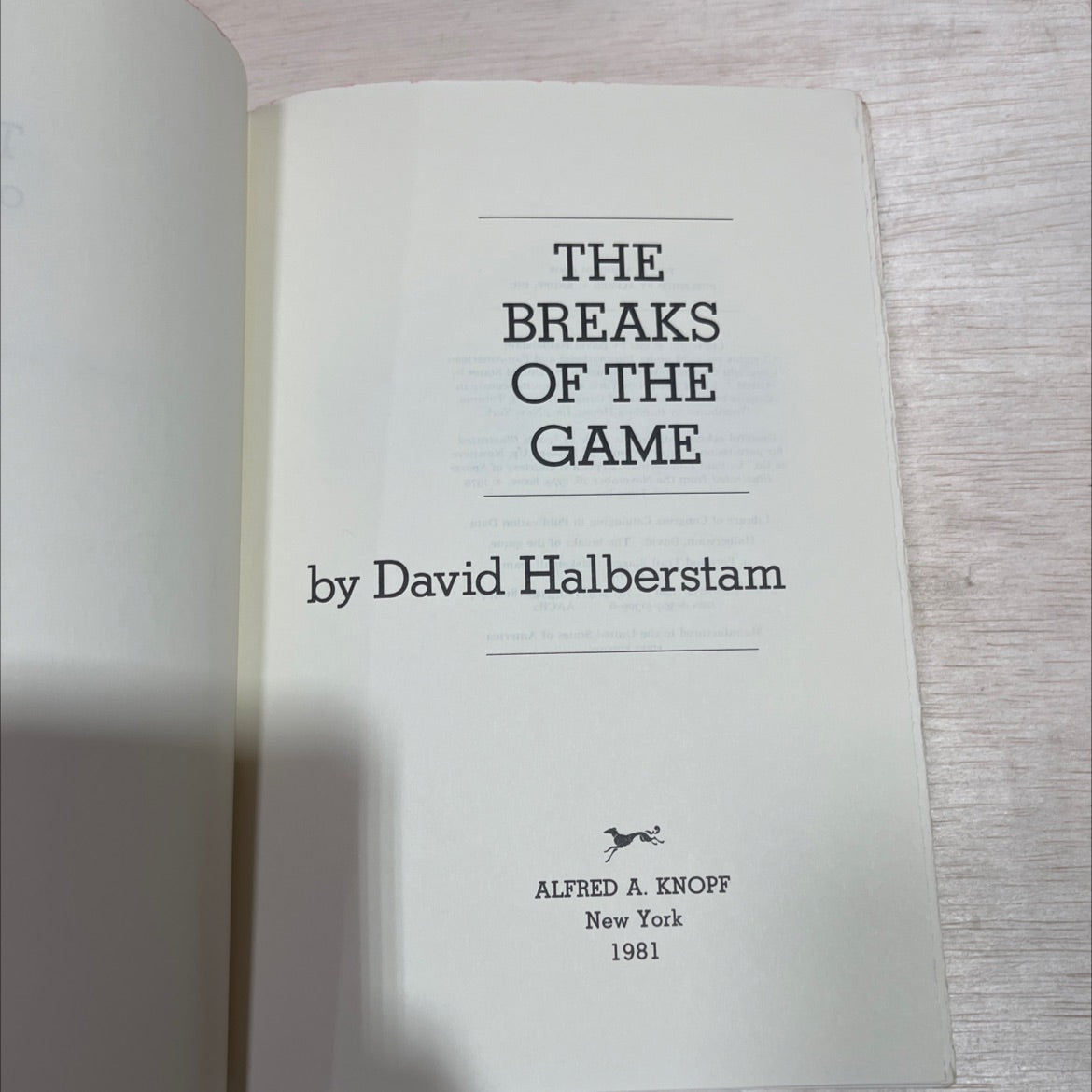 the breaks of the game book, by David Halberstam, 1981 Hardcover image 2