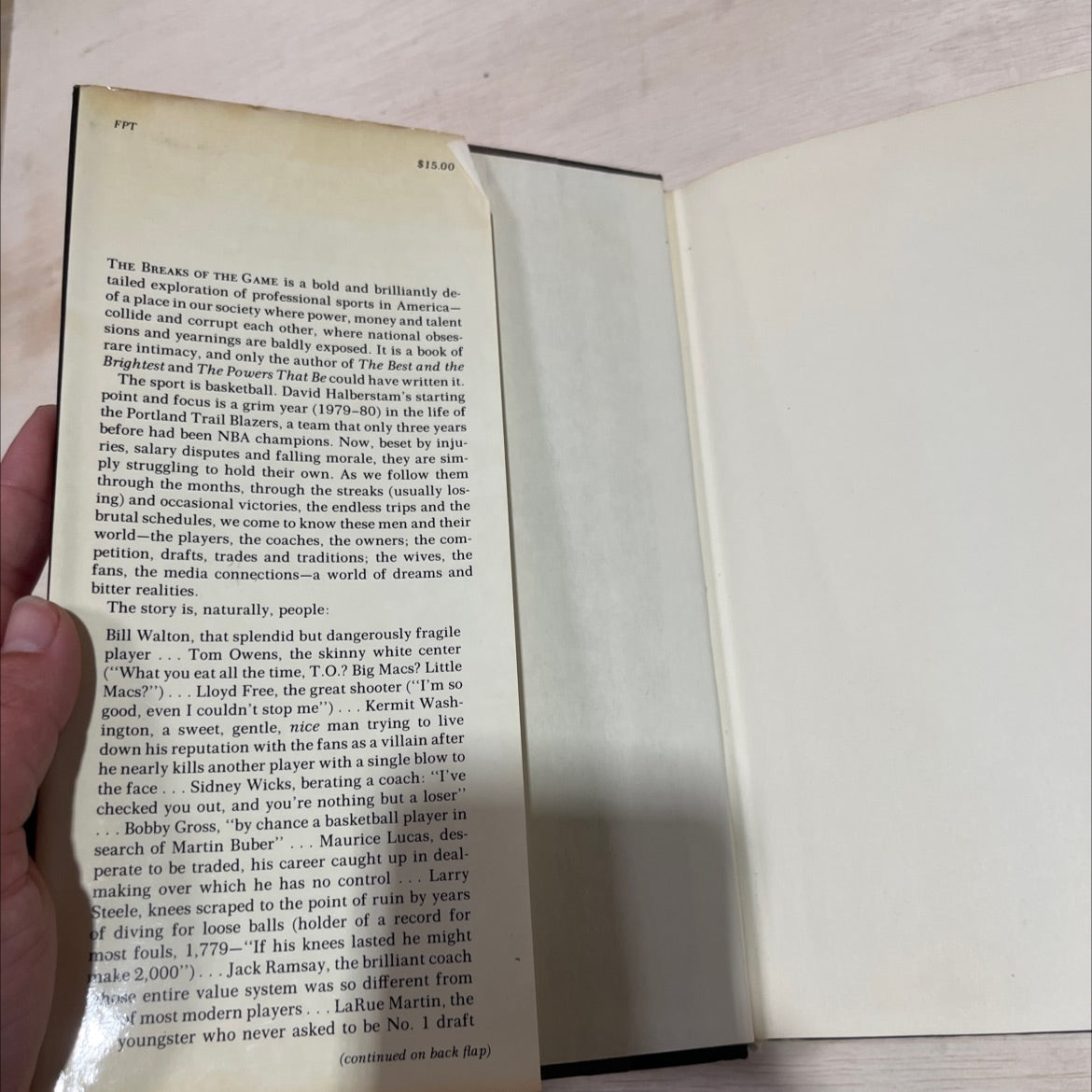 the breaks of the game book, by David Halberstam, 1981 Hardcover image 4
