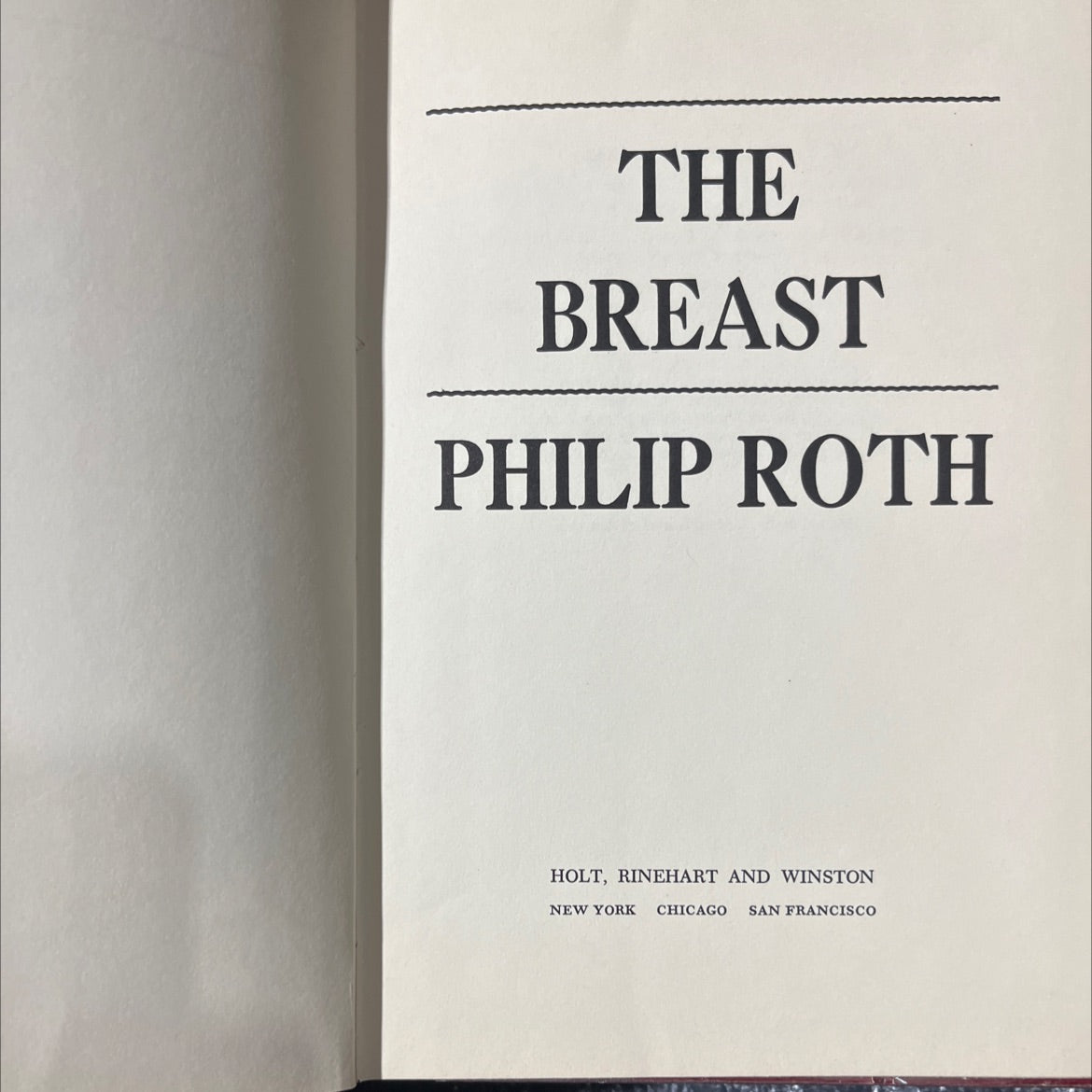 the breast book, by philip roth, 1972 Hardcover image 2