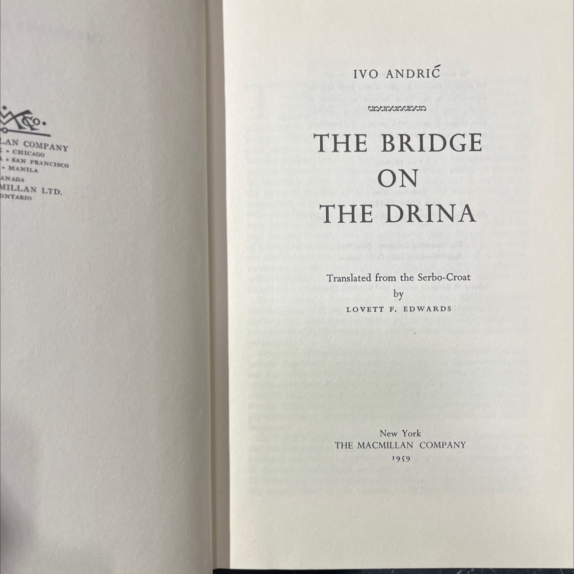 the bridge on the drina book, by ivo andrić, 1959 Hardcover image 2