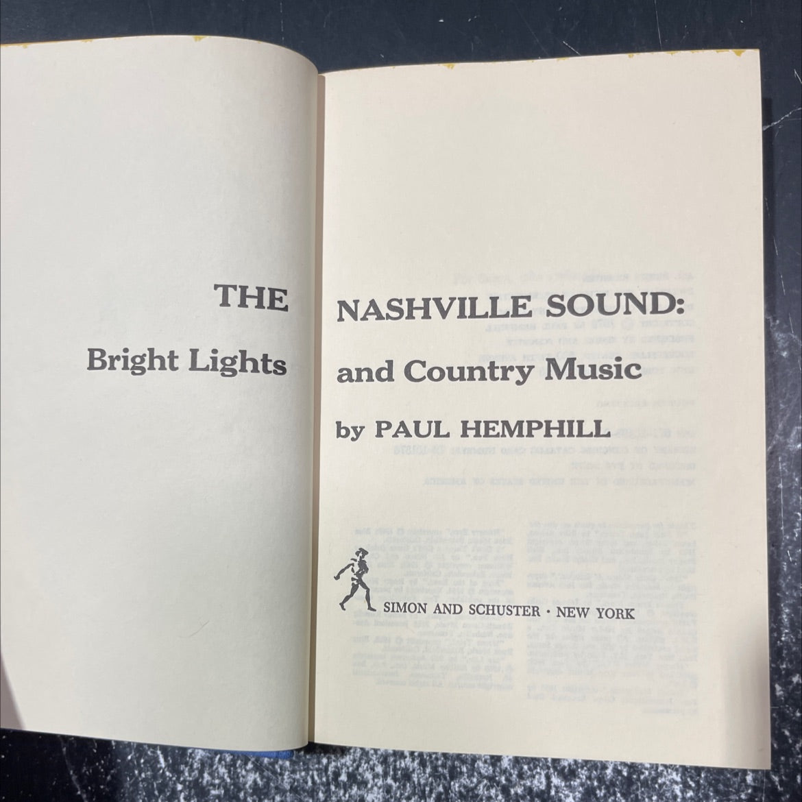 the bright lights nashville sound: and country music book, by paul hemphill, 1970 Hardcover image 2