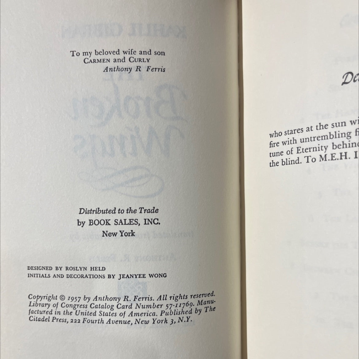 the broken wings book, by kahlil gibran, 1957 Hardcover image 3