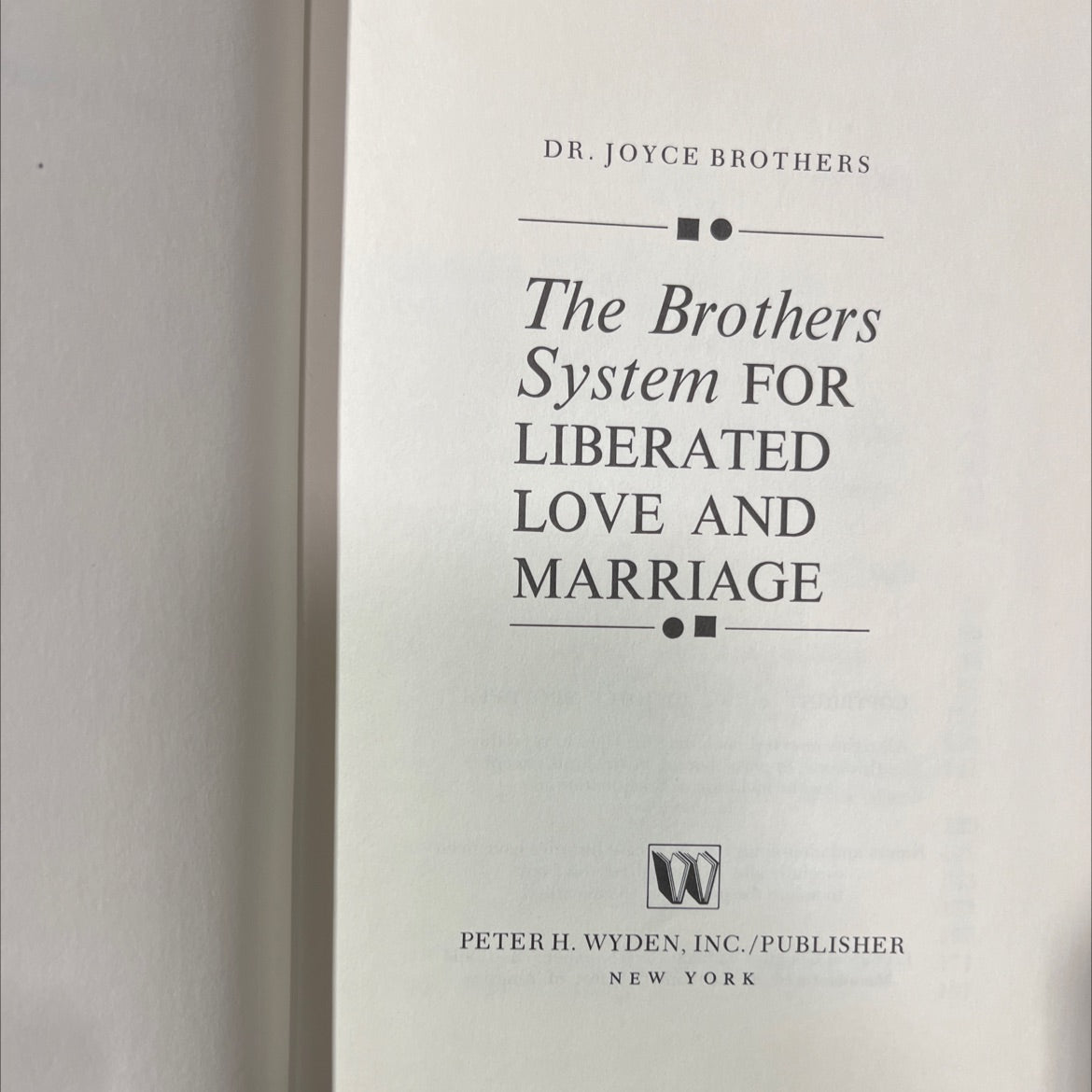 the brothers system for liberated love and marriage book, by dr. joyce brothers, 1972 Hardcover image 2