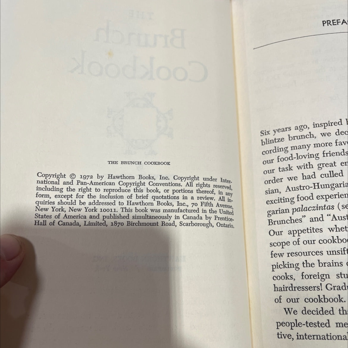 the brunch cookbook book, by crownie billik and kathy kaufman, 1972 Hardcover image 3