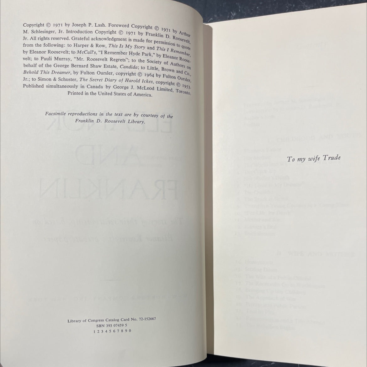 the brush-fire peace end's memoir book, by joseph p. lash, 1971 Hardcover image 3