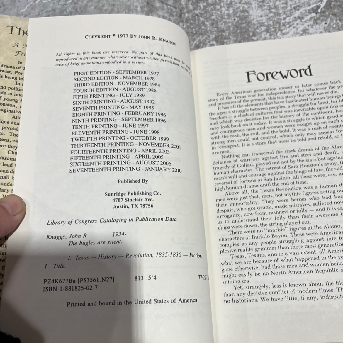 SIGNED the bugles are silent a novel of the texas revolution book, by john r. knaggs, 2005 Hardcover image 3