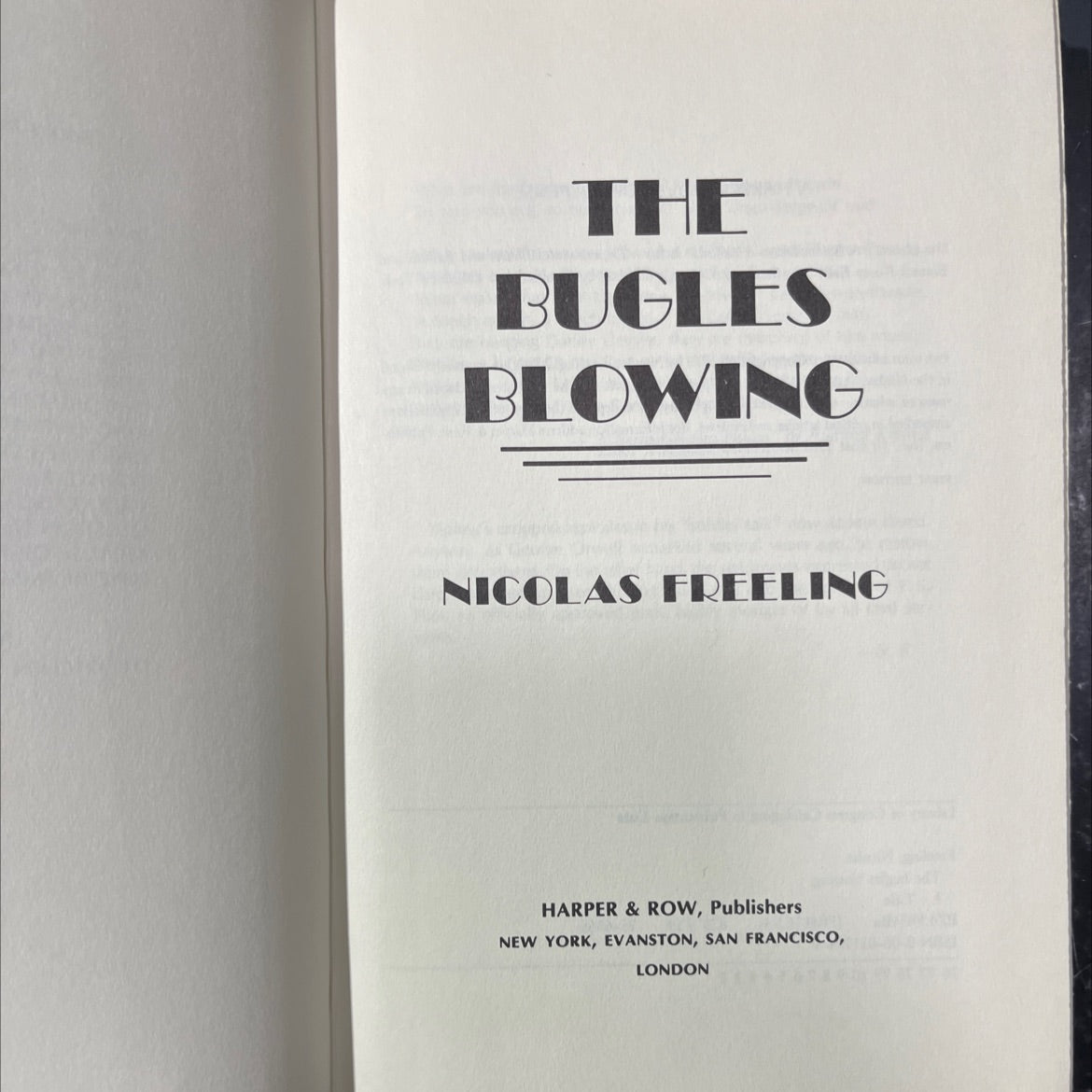 the bugles blowing book, by nicolas freeling, 1975 Hardcover image 2