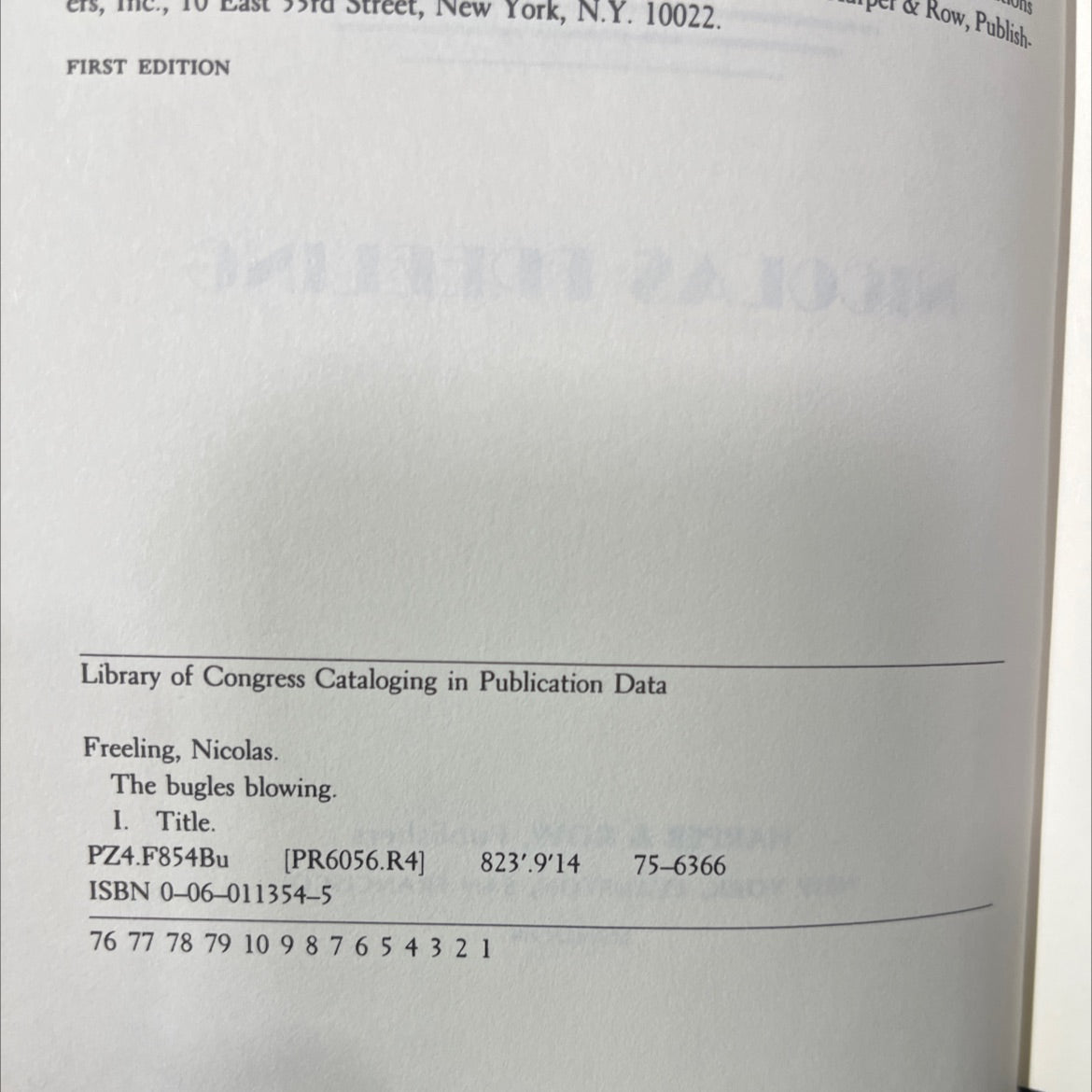 the bugles blowing book, by nicolas freeling, 1975 Hardcover image 3