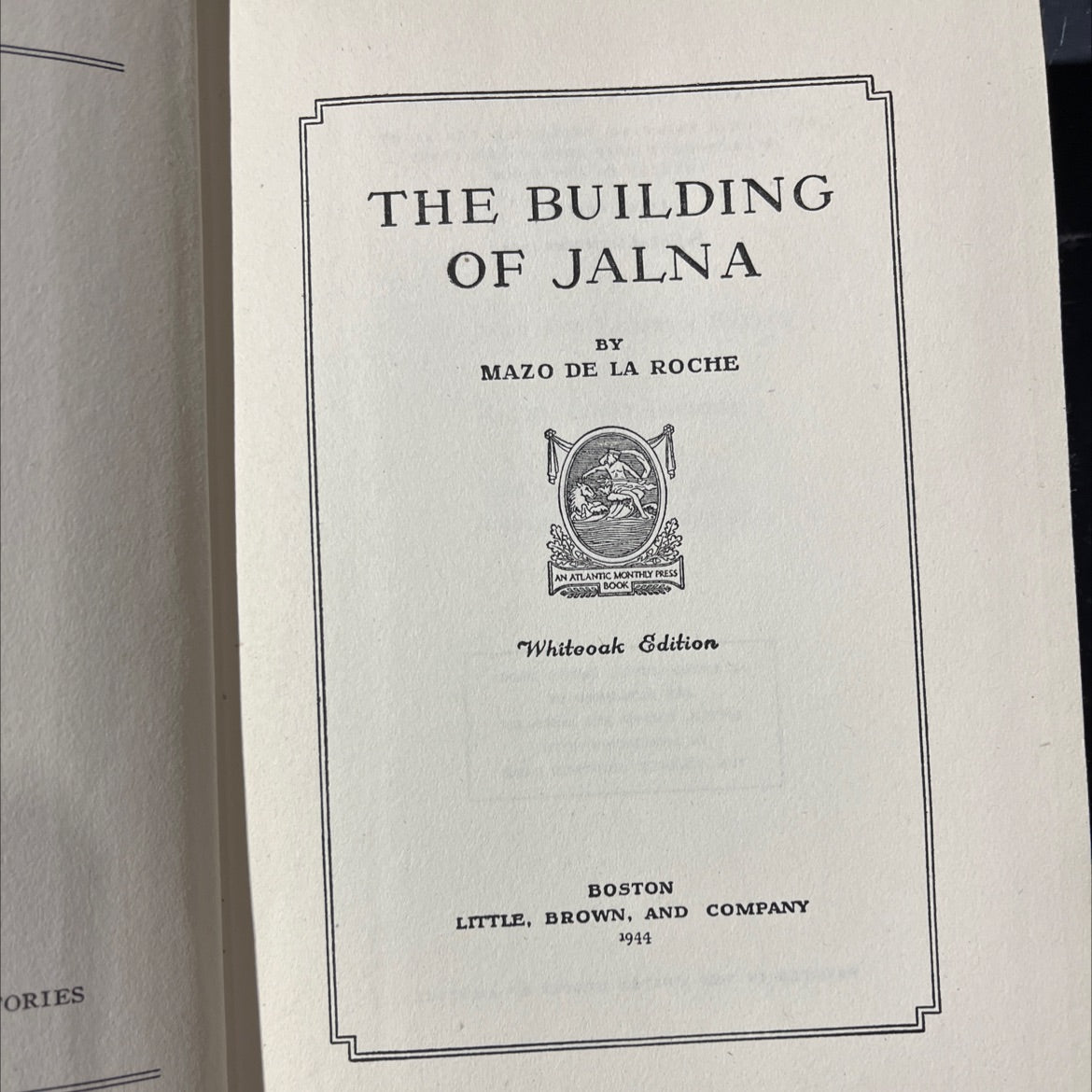 the building of jalna book, by mazo de la roche, 1944 Hardcover image 2