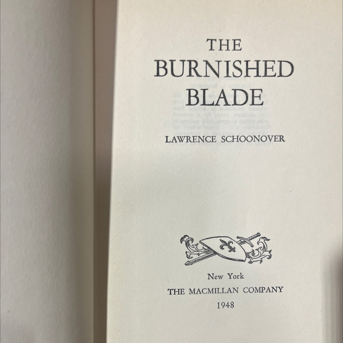 the burnished blade book, by lawrence schoonover, 1948 Hardcover image 2