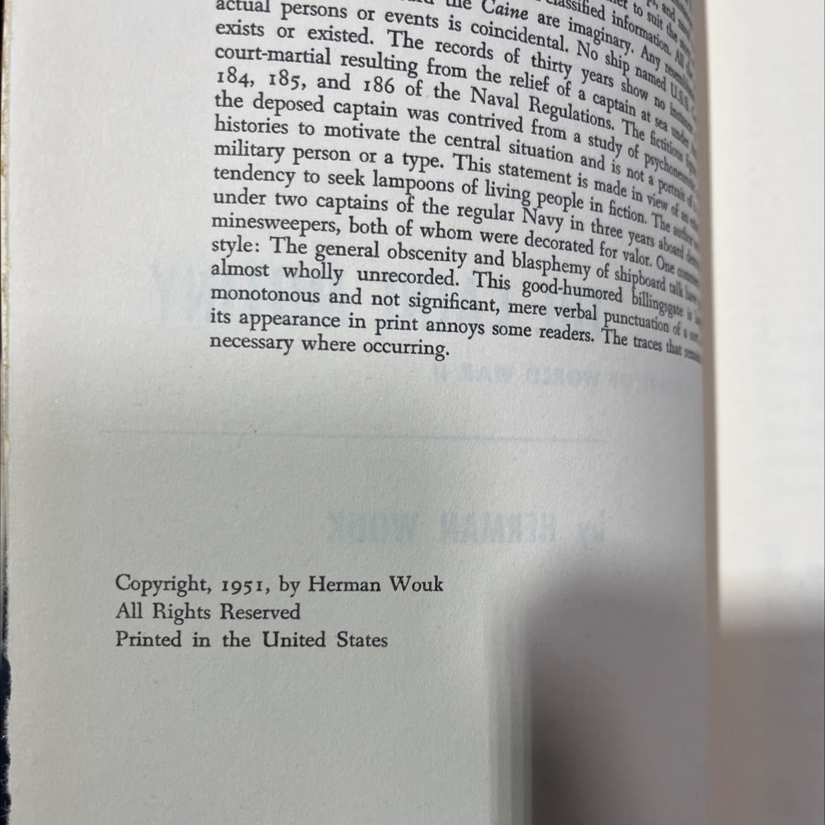 the caine mutiny a novel of world war ii book, by herman wouk, 1951 Hardcover image 3