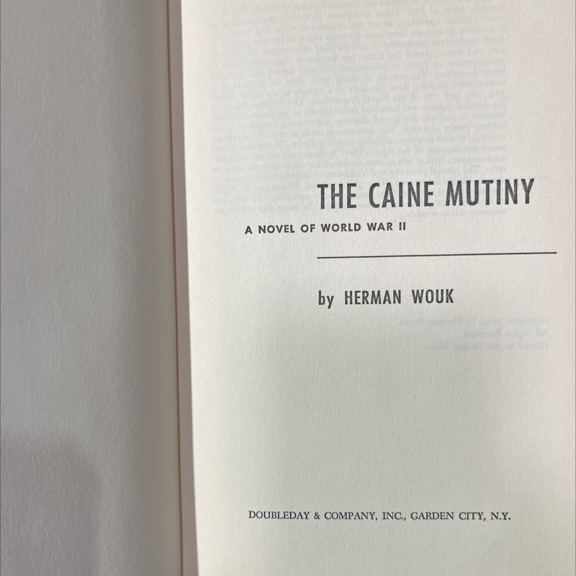 the caine mutiny a novel of world war ii book, by herman wouk, 1951 Hardcover image 2