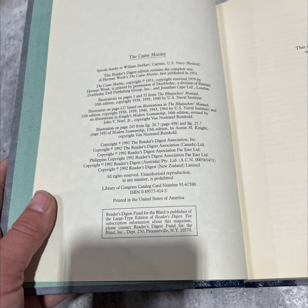 the caine mutiny book, by herman wouk, 1992 Hardcover image 3