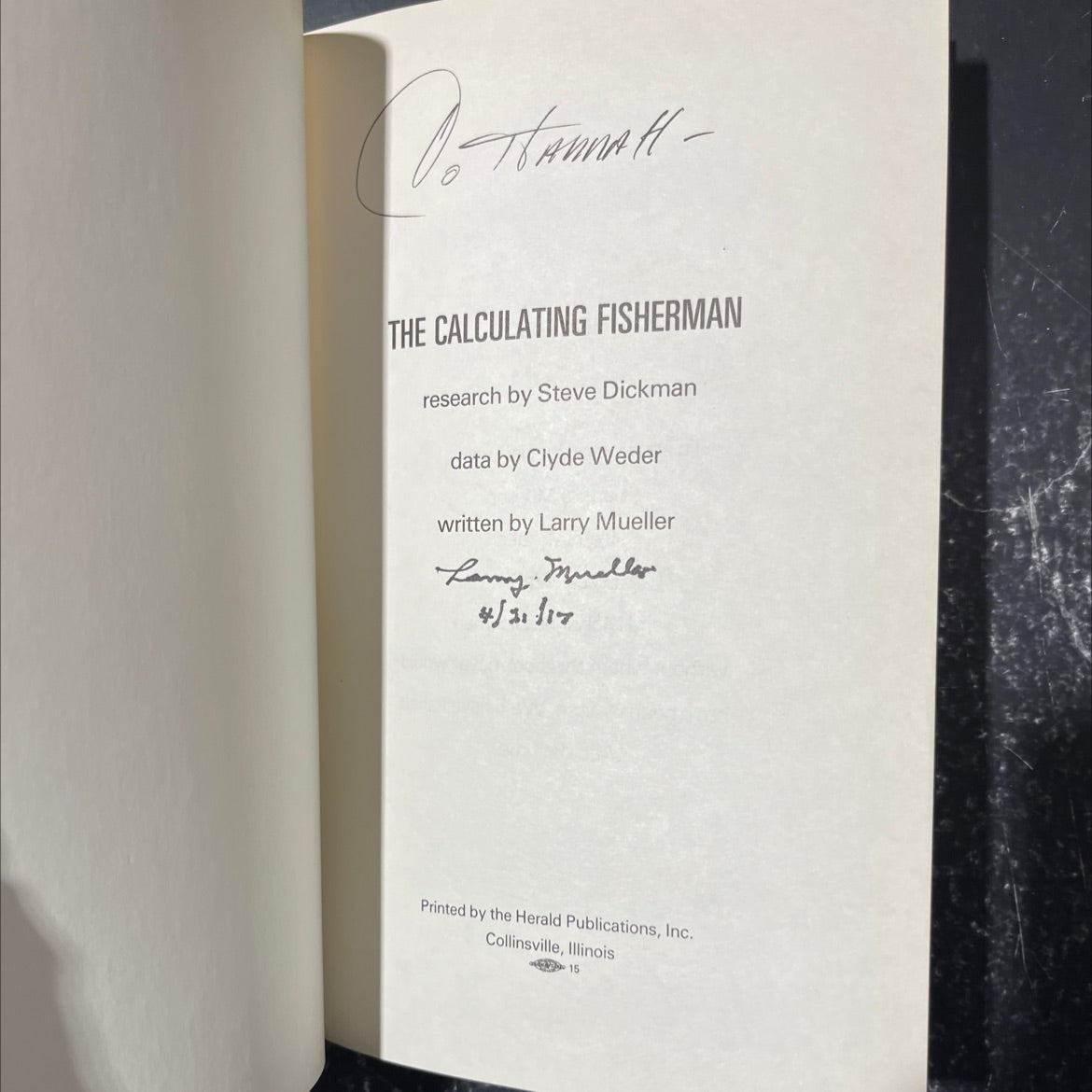 SIGNED the calculating fisherman book, by Larry Mueller, Clyde Weder, Steve Dickman, 1975 Hardcover image 2