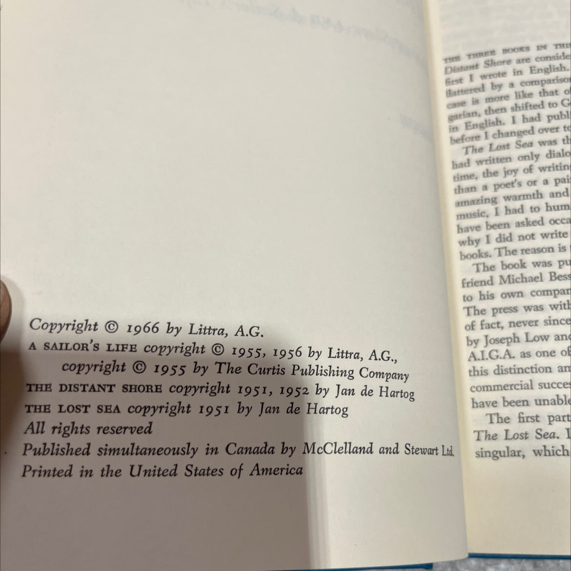 the call of the sea book, by jan de hartog, 1966 Hardcover image 3