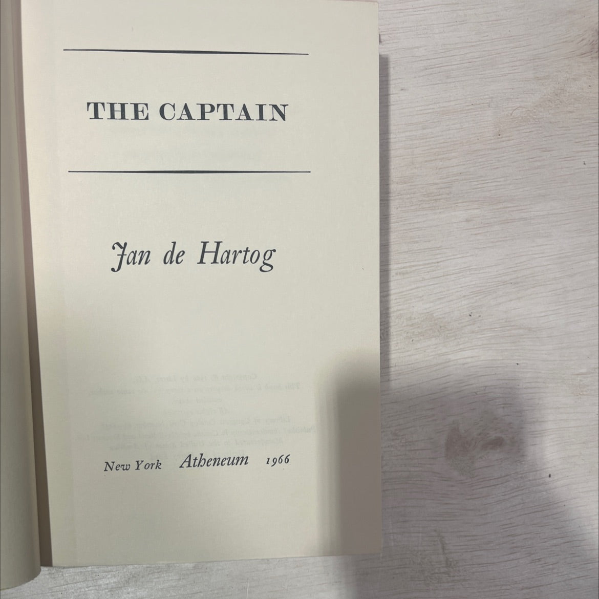 the captain book, by Jan de Hartog, 1966 Hardcover, Vintage image 2