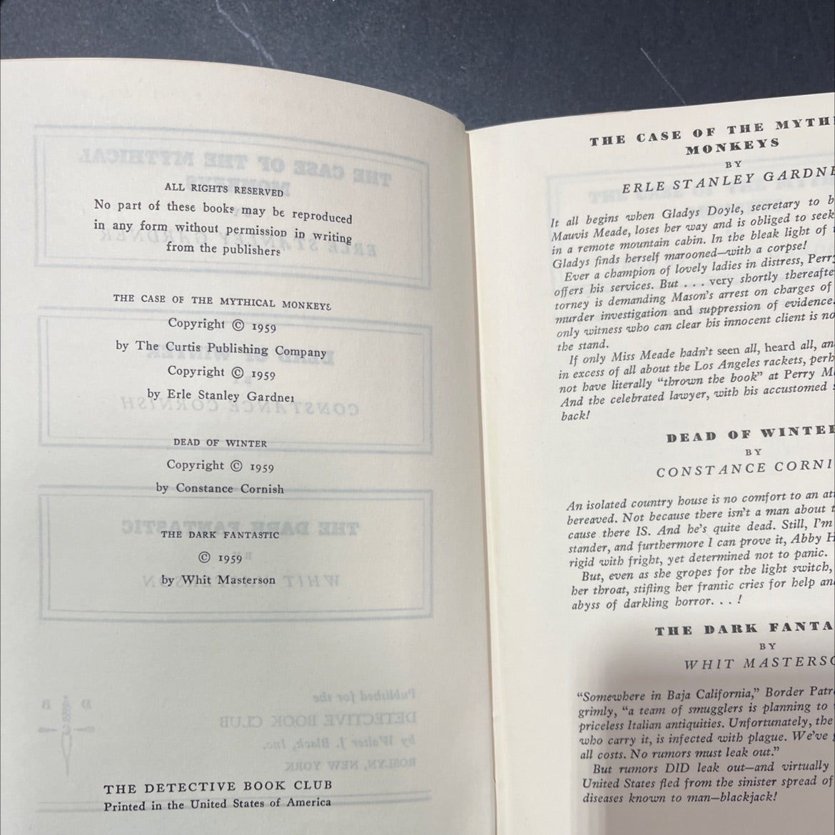 the case of the mythical monkeys book, by erle stanley gardner, 1959 Hardcover image 3