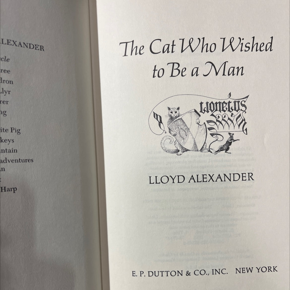 the cat who wished to be a man book, by lloyd alexander, 1973 Hardcover image 2