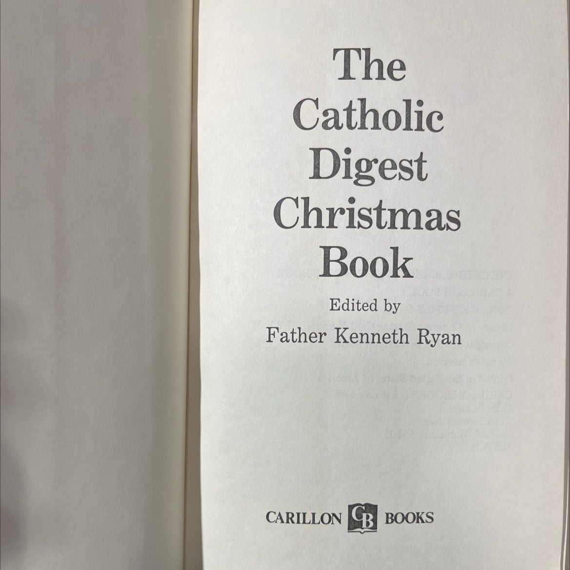 the catholic digest christmas book book, by father kenneth ryan, 1977 Hardcover image 2