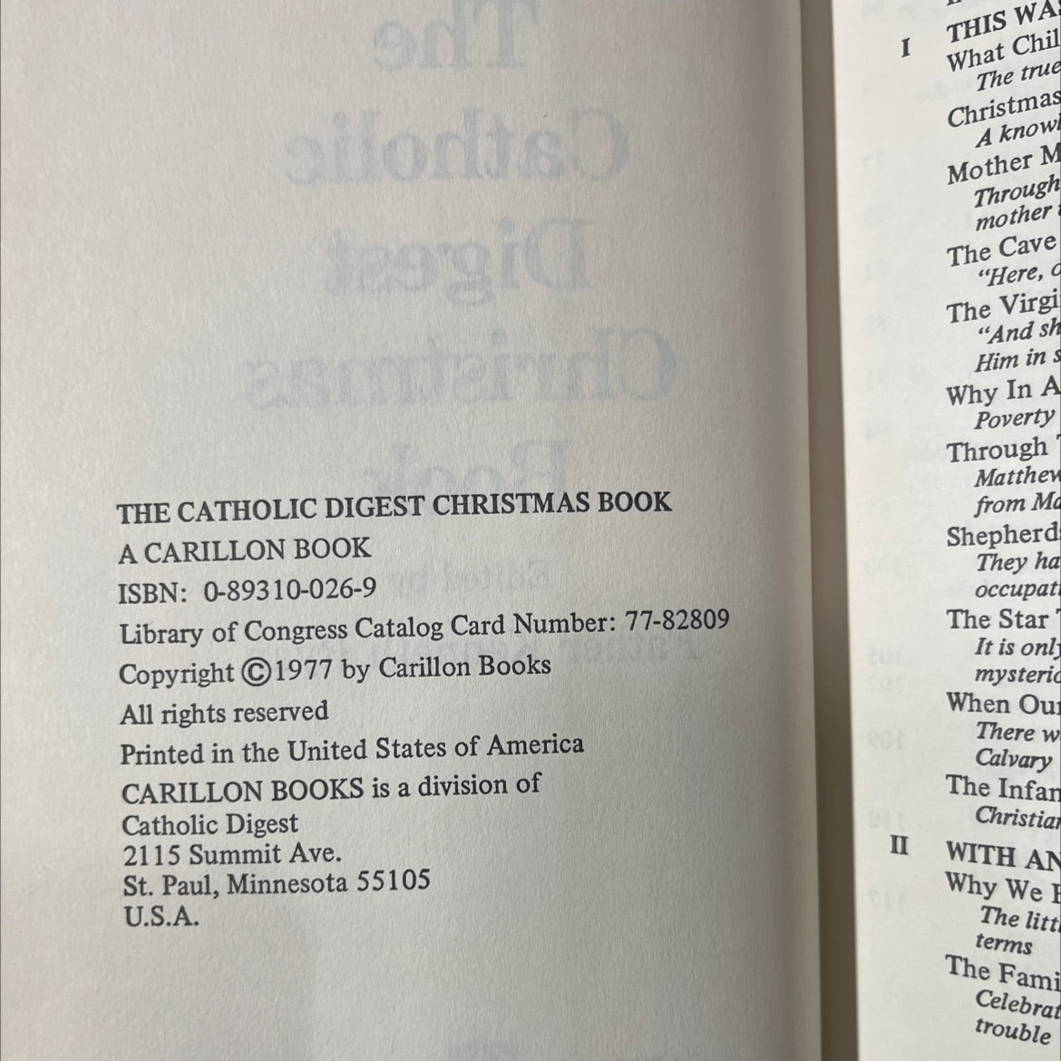the catholic digest christmas book book, by father kenneth ryan, 1977 Hardcover image 3
