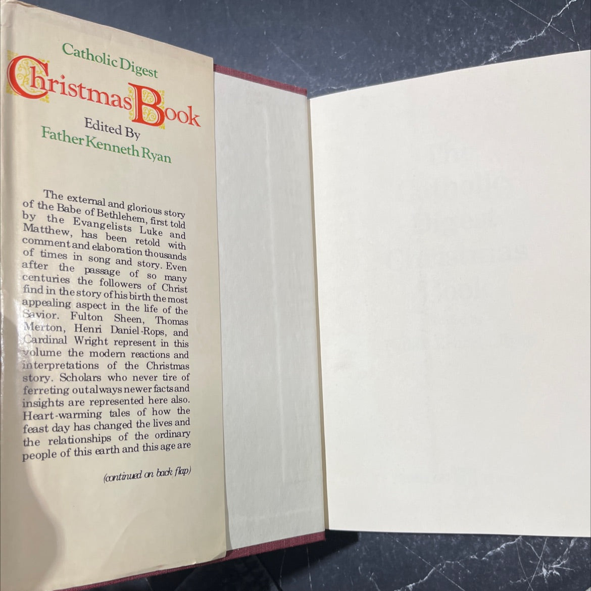 the catholic digest christmas book book, by father kenneth ryan, 1977 Hardcover image 4