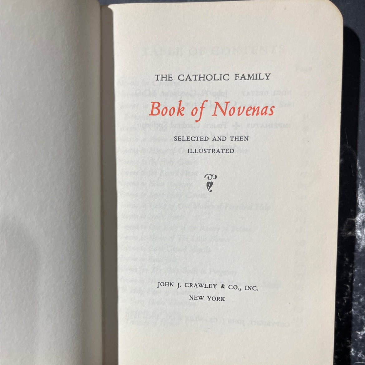 the catholic family book of novenas book, by unknown, 1956 Leather image 2