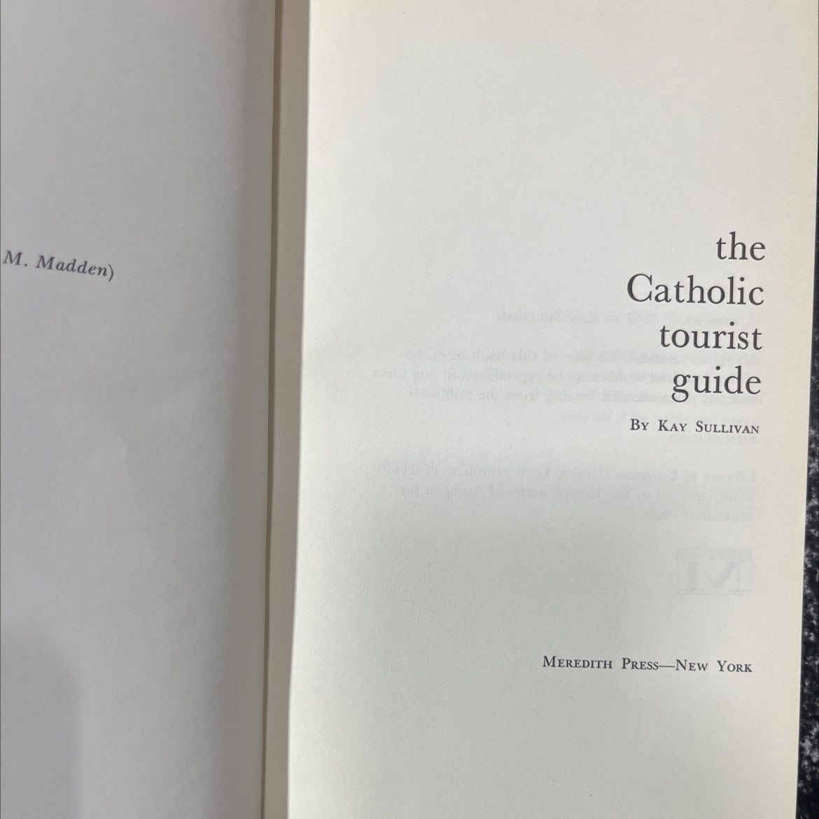 the catholic tourist guide book, by kay sullivan, 1967 Hardcover image 2