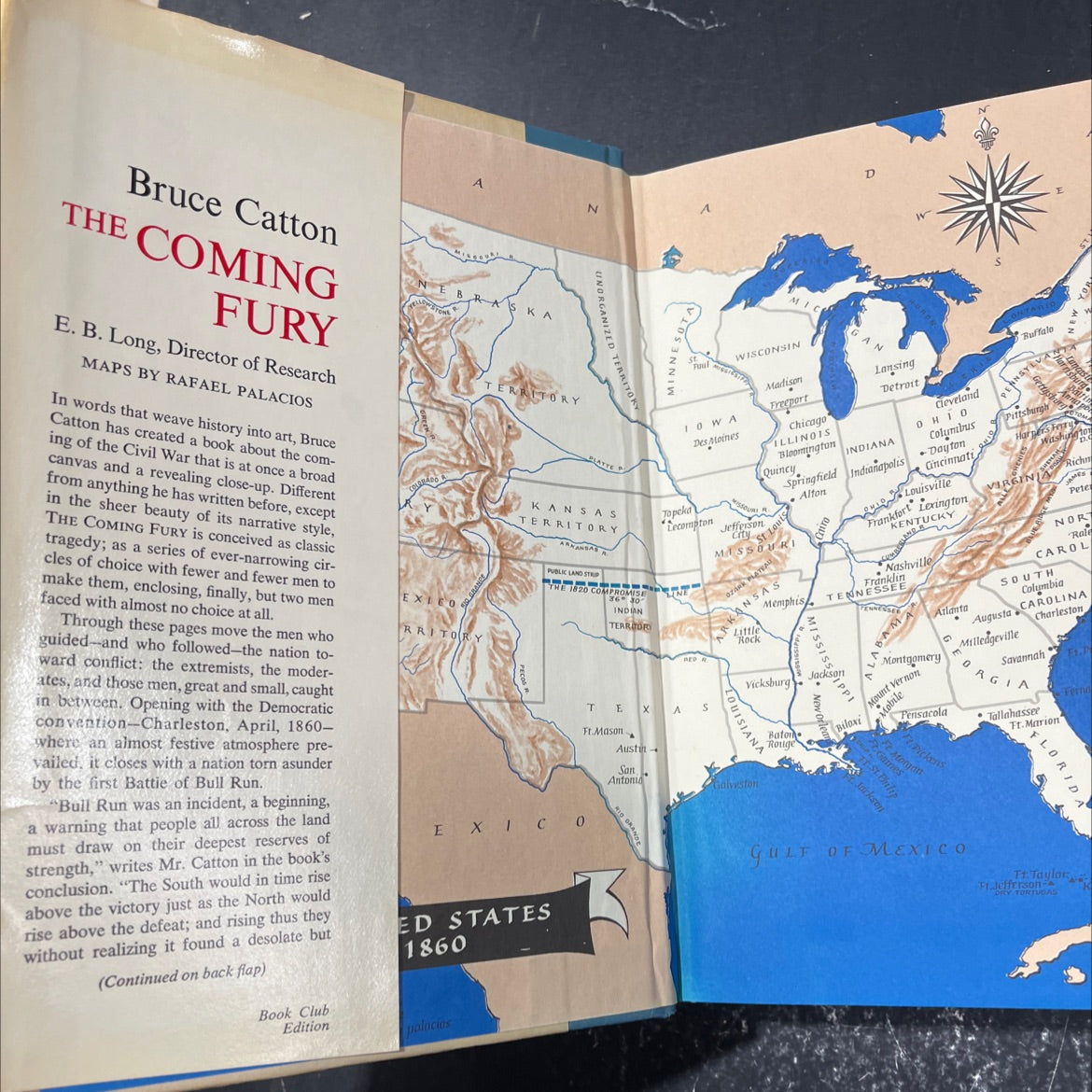 the centennial history of the civil war volume one the coming fury book, by Bruce Catton, 1961 Hardcover image 4