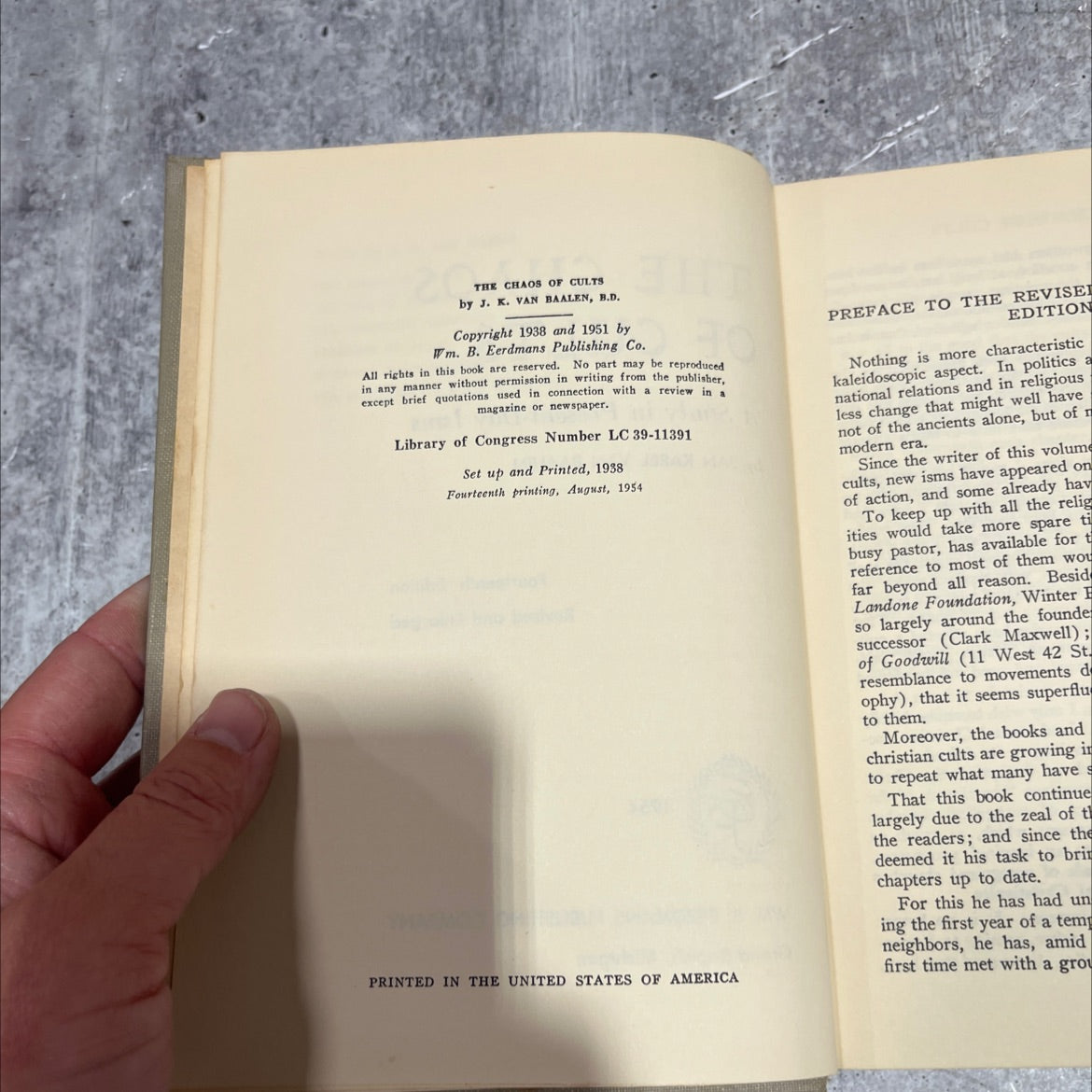 the chaos of cults book, by jan karel van baalen, 1954 Hardcover image 3