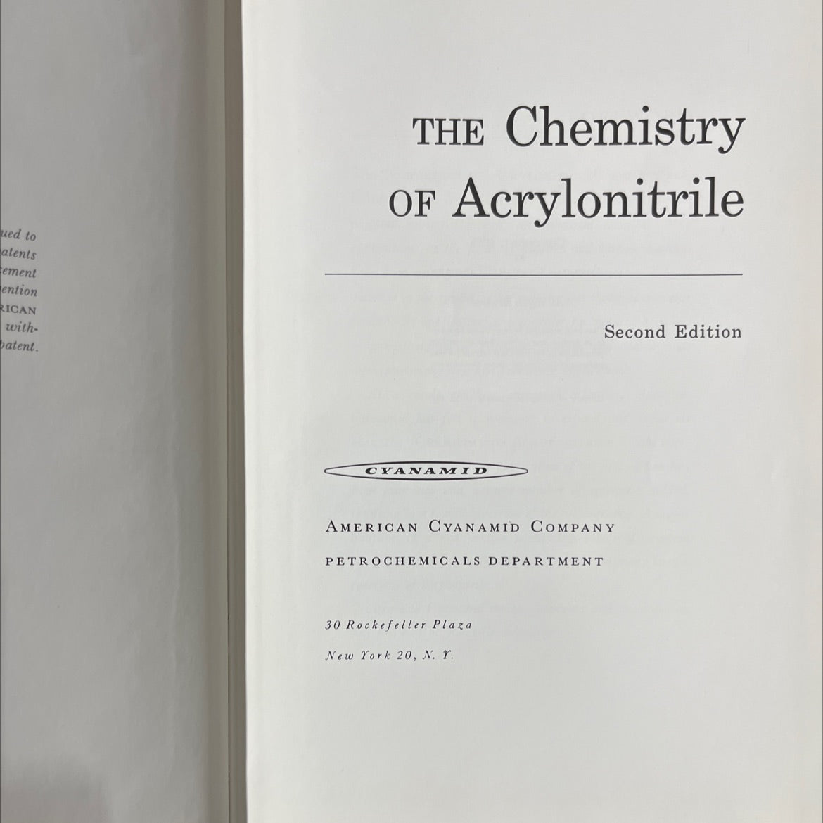 the chemistry of acrylonitrile book, by american cyanamid company, 1959 Hardcover image 2