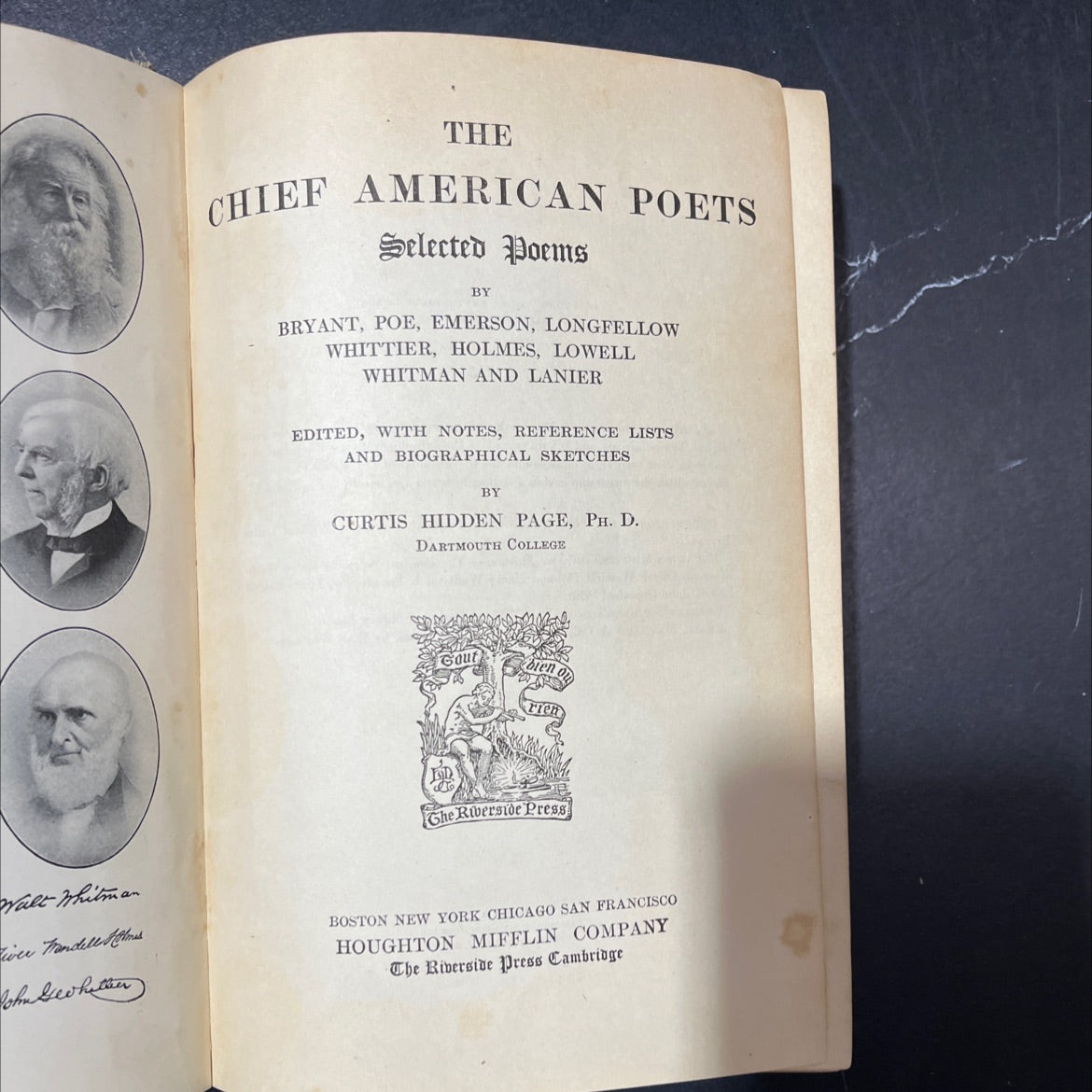 the chief american poets selected poems book, by curtis hidden page, 1905 Hardcover image 2