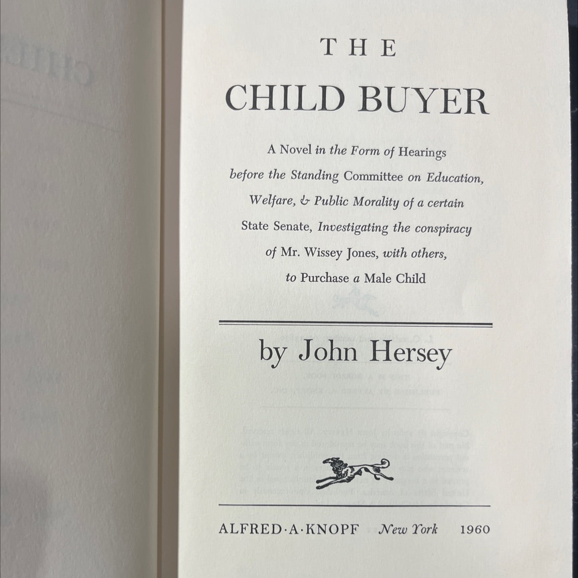 the child buyer book, by john hersey, 1960 Hardcover image 2