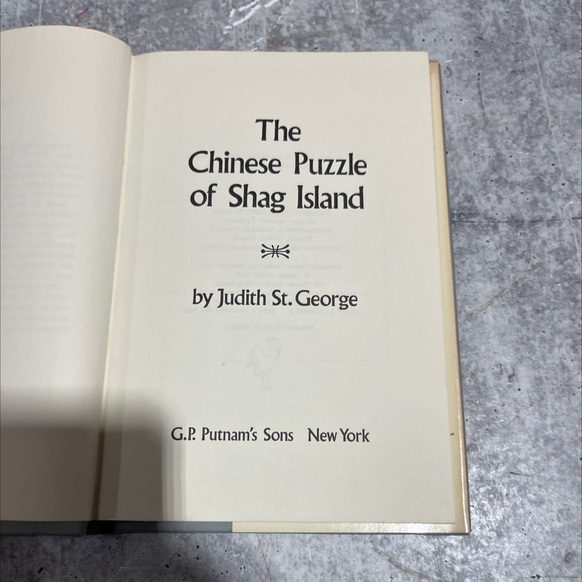 the chinese puzzle of shag island book, by Judith St. George, 1976 Hardcover image 2