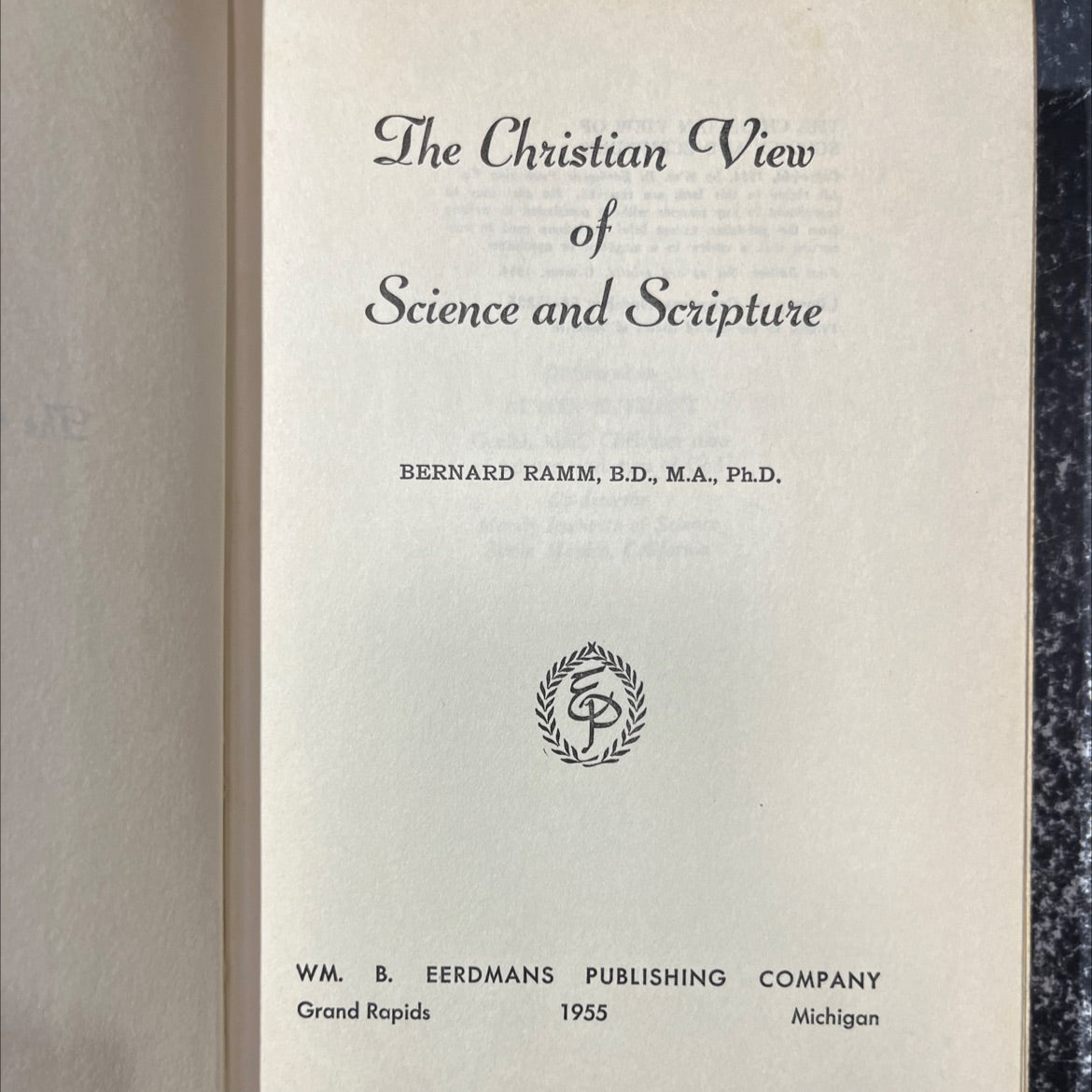 the christian view of science and scripture book, by bernard ramm, 1955 Hardcover image 2