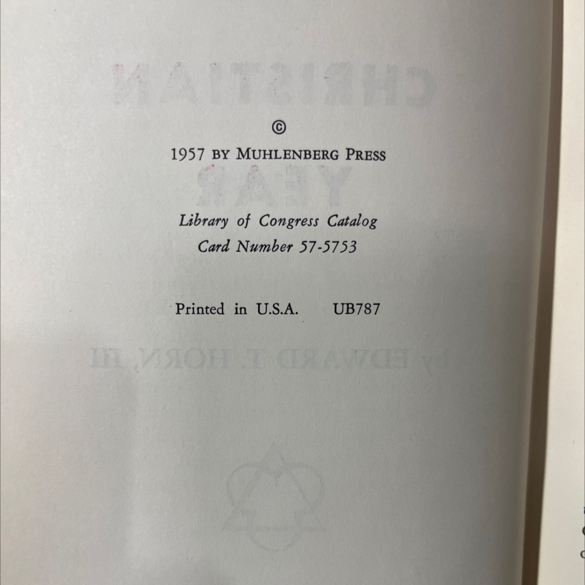 the christian year book, by edward t. horn, iii, 1957 Hardcover image 3