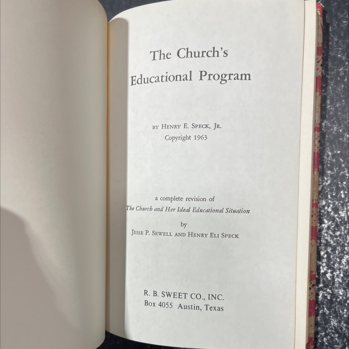 the church's educational program book, by henry e. speck, jr., 1963 Hardcover image 2