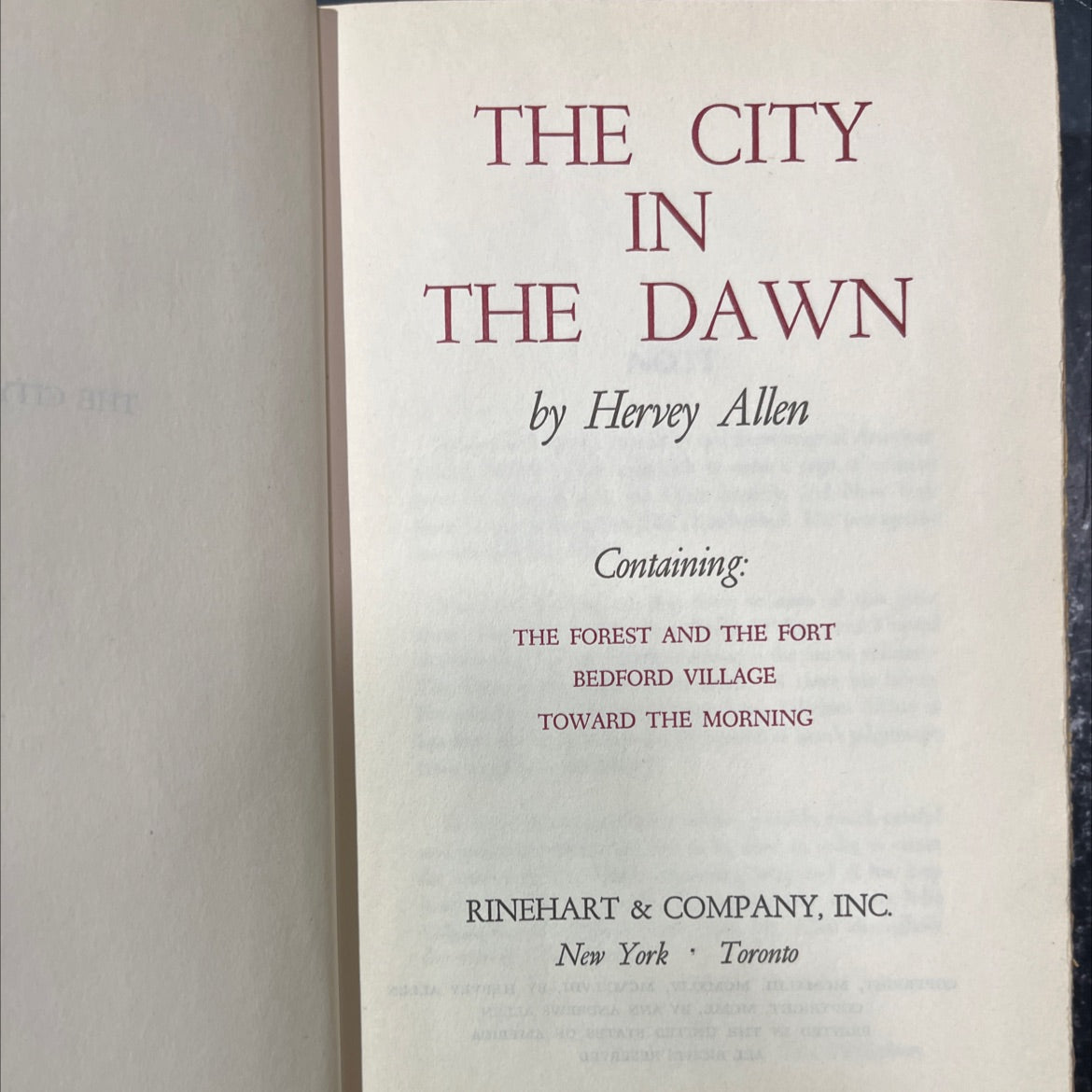 the city in the dawn book, by hervey allen, 1948 Hardcover image 2